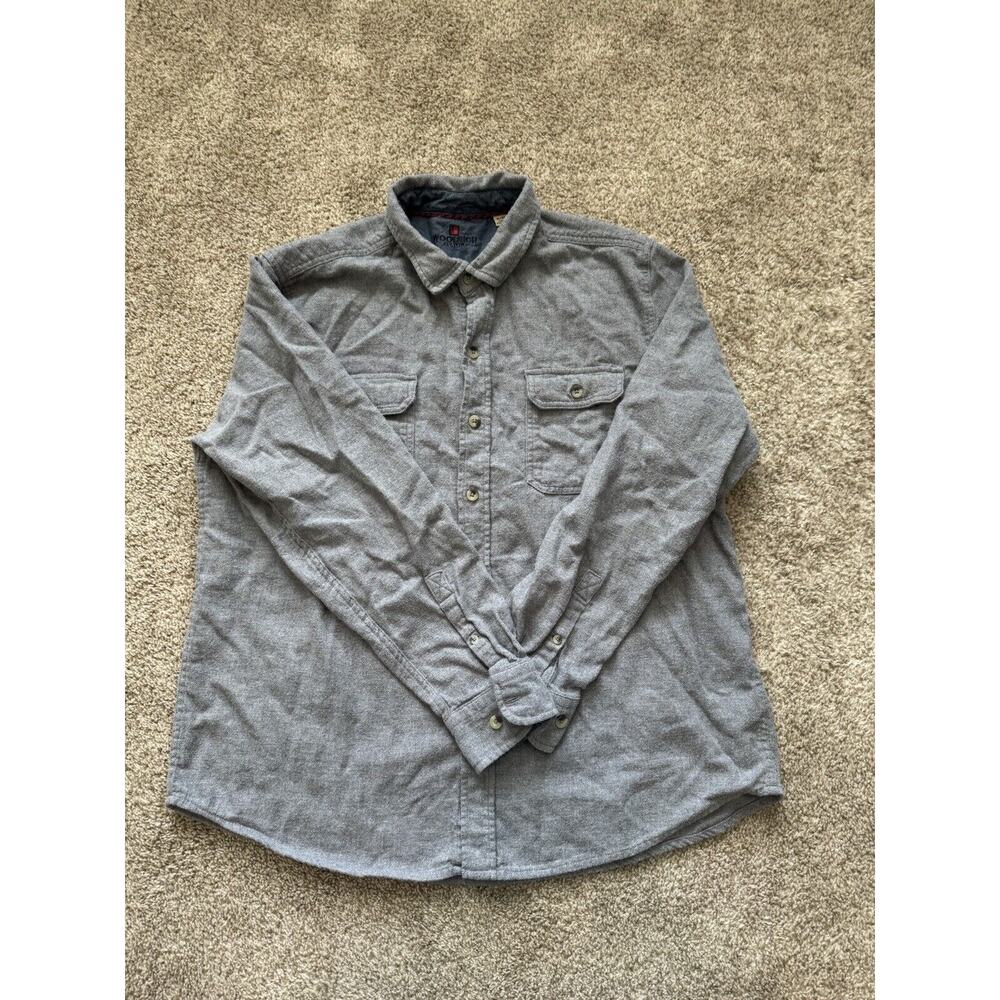 Woolrich Shirt Men’s Extra Large Grey Long Sleeve Cotton Button Up